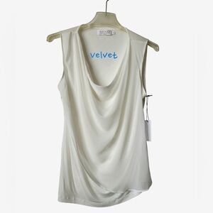 VELVET White Cowl Sleeveless Loose Fit Small Lightweight Summer Travel Top BNWT